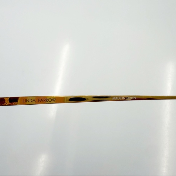 NWOT Linda Farrow Matheson C4 Aviator Sunglasses in Yellow Gold and Tobacco - Picture 6 of 7